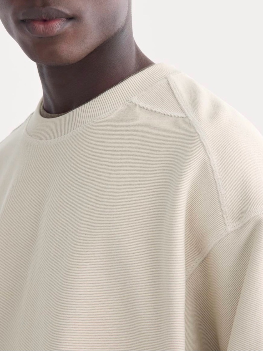 New Everlane TWILL TERRY JACQUARD CREW SWEATSHIRT Peyote Size M - Picture 12 of 13
